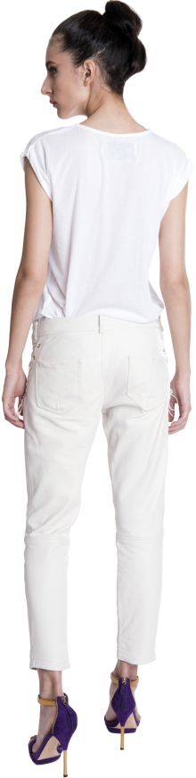marlowe white leather pants